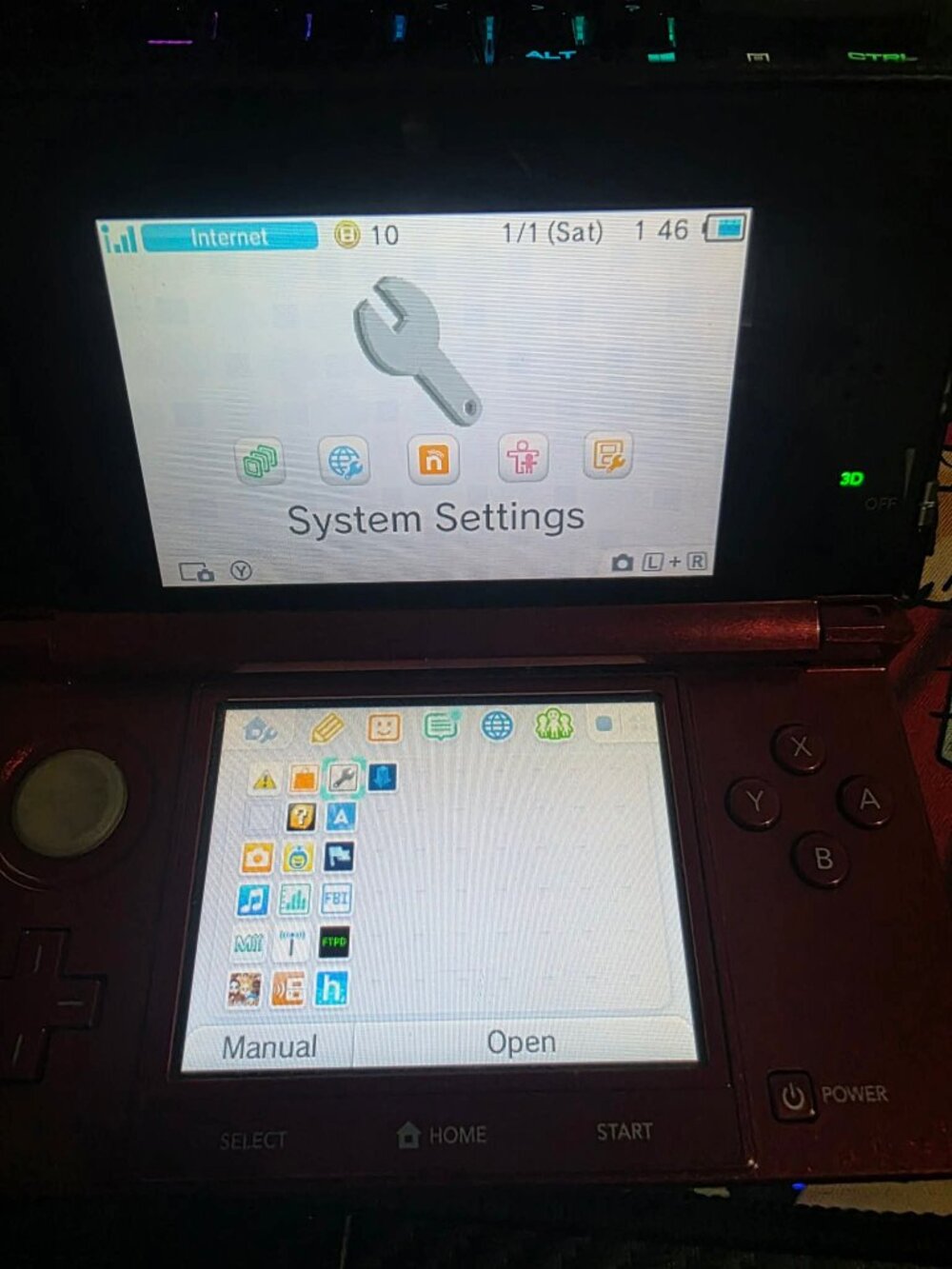 Nintendo 3DS Red Black Console CTR-001 USA Version Tested Working